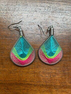 Bundle 3/$12.  Blue, Red, and Green Drop Earrings